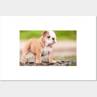 English Bulldog Digital Painting Posters and Art